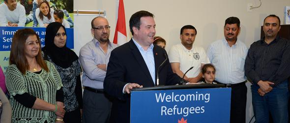 Citizenship, Immigration and Multiculturalism Minister Jason Kenney annunces Canada's commitment to resettle uyp to 1,300 Syrian refugees.