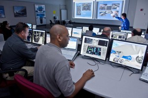 An advanced Boeing 787 maintenance training classroom. Photo: courtesy Boeing.