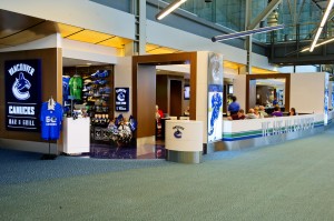 With its Canucks décor and assortment of team merchandise for sale, Vancouver Canucks Sports Bar & Grill, located in the U.S. Terminal after security, provides a true fan experience.