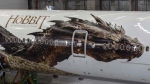 The creation of the bespoke 54-metre-long Smaug dragon on both sides of the Air New Zealand plane was done by director Peter Jackson's visual effects company, Weta Digital.