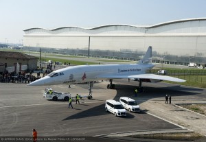 MSN1, one of the first Concorde jetliners built in Toulouse, France is transferred for its permanent display at the Airbus-supported Aeroscopia museum site at Toulouse-Blagnac Airport.