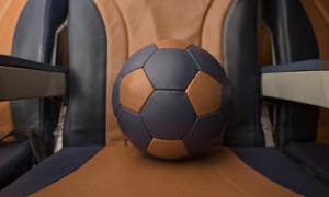 Southwest Airlines recycles 80,000 leather seats into soccer balls and shoes. Photo: courtesy Southwest Airlines