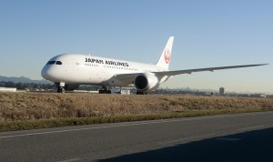 JAL's Boeing 787-800 arrived at YVR in February 2014—the first Dreamliner to land at YVR as part of a regular scheduled service.