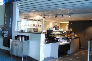 Java U Café is located after security, Gate B20, Domestic Terminal.