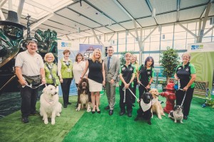 YVR's Ambassador Dogs will be easily identified by their YVR-branded leashes and St. John Ambulance bandanas that include their names.